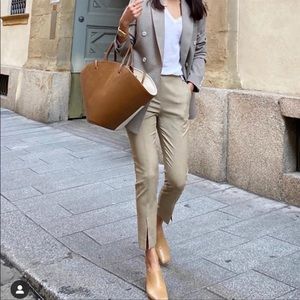 Mango pants with front slit bloggers favor…